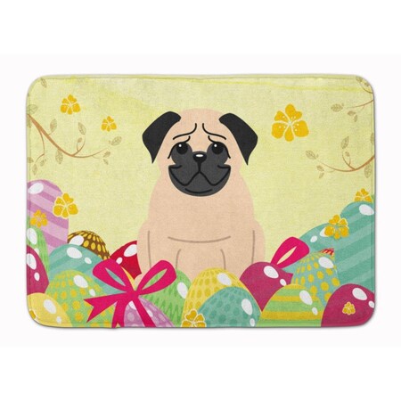 Carolines Treasures Easter Eggs Pug Fawn Machine Washable Memory Foam Mat BB6008RUG